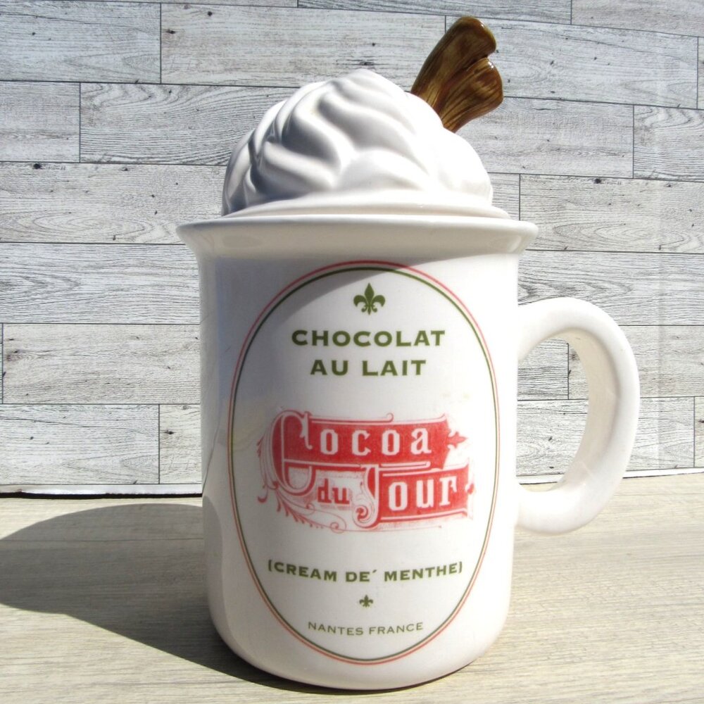 Chocolat Au Lait Cocoa Du Jour Cream De Menthe Canister  Nantes France Hot cocoa